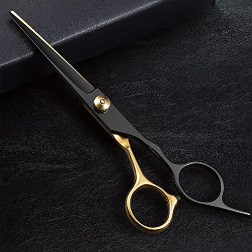 Hair Scissors Professional Black Gold Hair Cutting Scissors Shears, Stainless Steel Barber Scissors
